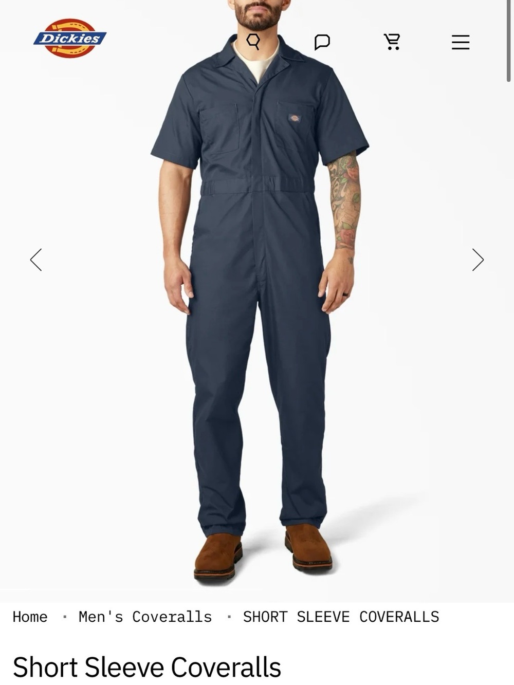 Dickies Short Sleeve Coveralls in Navy Blue size small